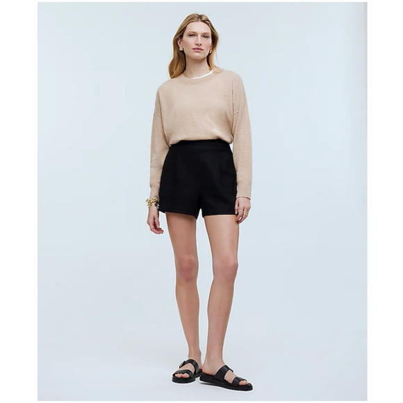 Madewell Clean Pull On 100% Linen High Rise Trendy Shorts US Women's M New - Picture 1 of 7
